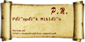 Püspök Miklós névjegykártya
